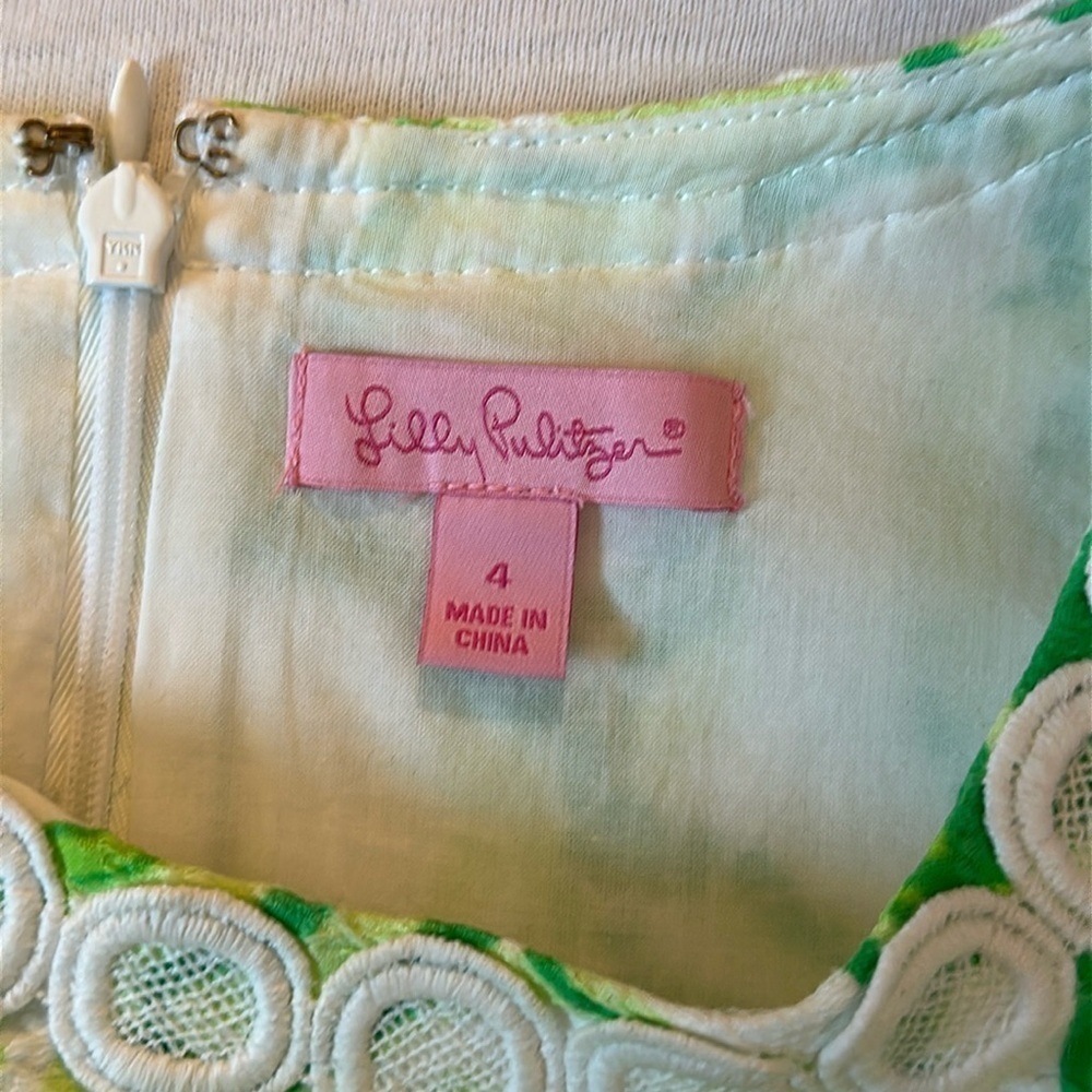 Vintage Lilly Pulitzer Mila Resort Heart Breaker Jacquard Lace Shift Mini Size 4 - Picture 7 of 16